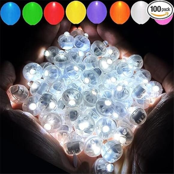 100pcs White Balloon Lights,Long Standby Time Waterproof Mini Light,Battery - Picture 7 of 7